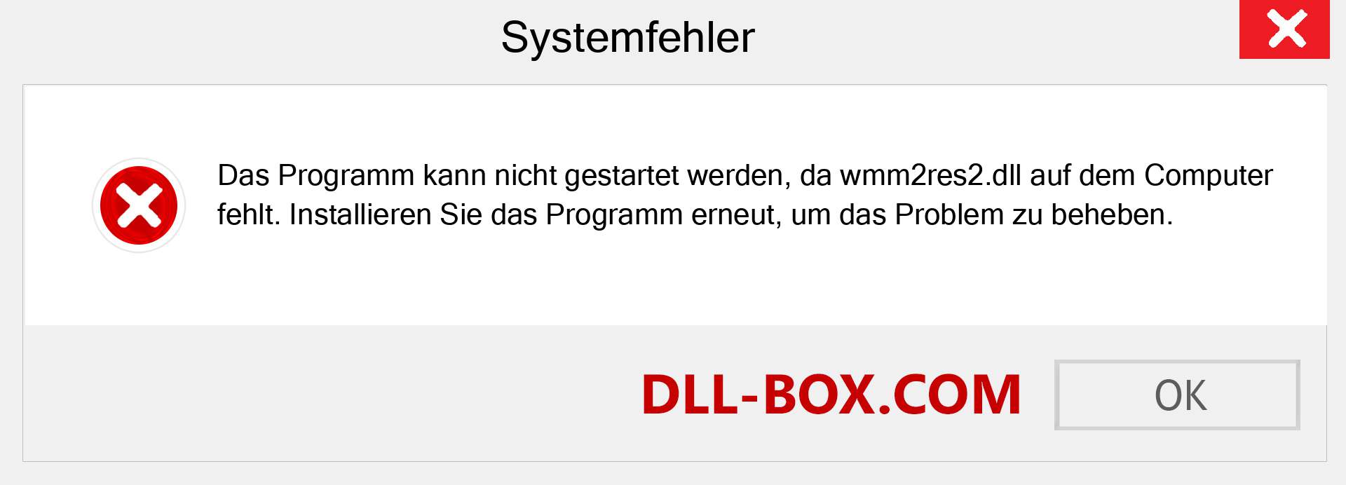 wmm2res2.dll-Datei fehlt?. Download für Windows 7, 8, 10 - Fix wmm2res2 dll Missing Error unter Windows, Fotos, Bildern